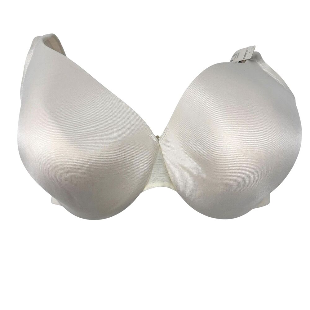 Cacique Cream White Satin Full Coverage Underwire Full Cup Bra Plus Size 38G NWT